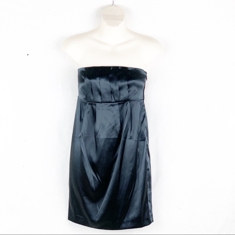 𝅺BNWT-JUST Sweet Mini StraplessCocktail Black Dress